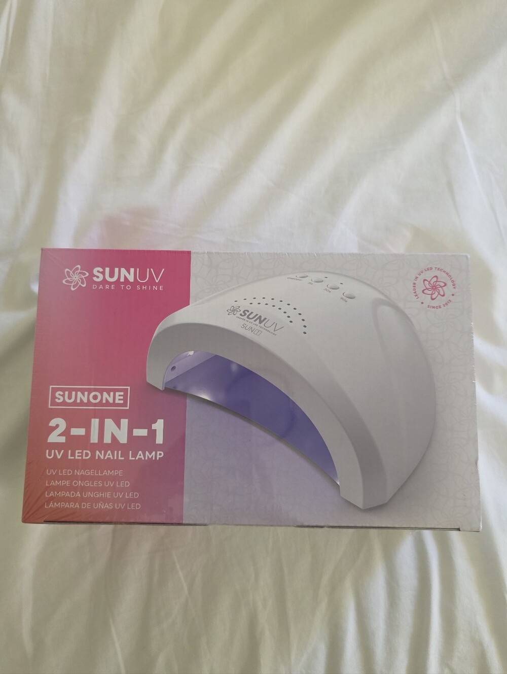 SUNUV 2-in-1 UV LED Nail Lamp - White & Pink
